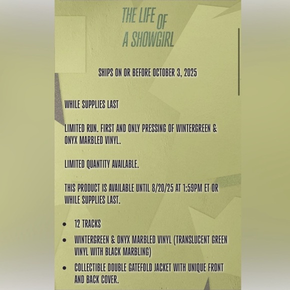 Taylor Swift: The Life of a Showgirl SHINY BUG Variant, HAVE IN-HAND!! - Picture 3 of 5